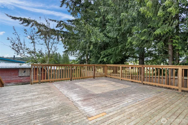 a view of a deck