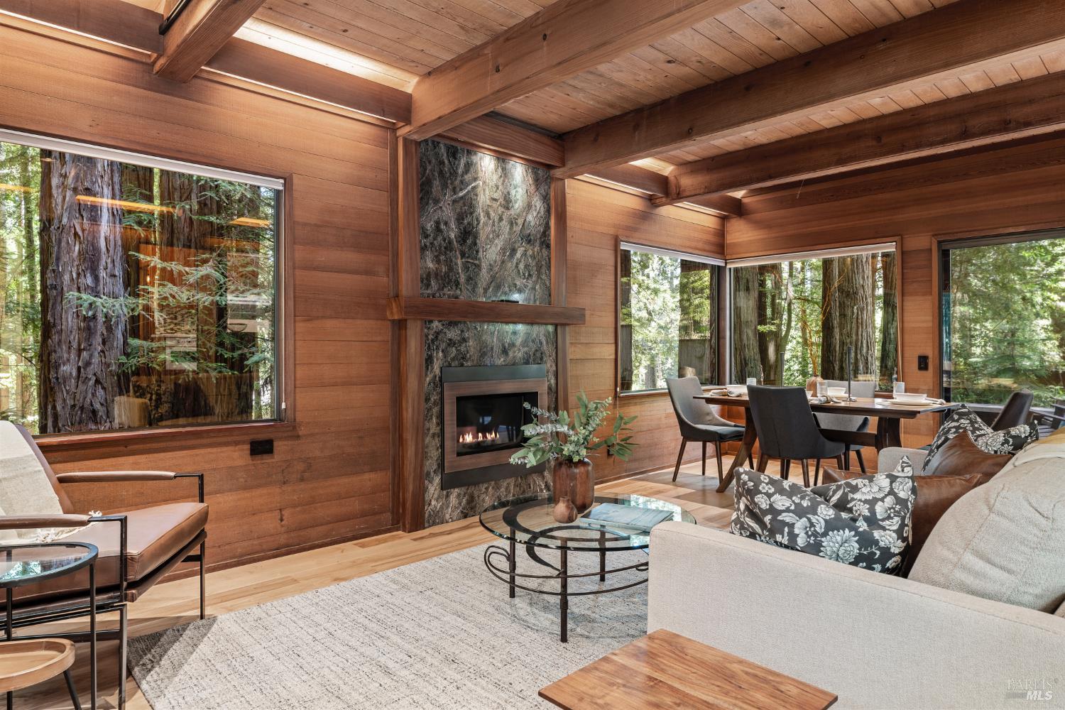36419 East Ridge Road The Sea Ranch, CA 95497 - Photo 16 of 55 a living room with furniture and a fireplace