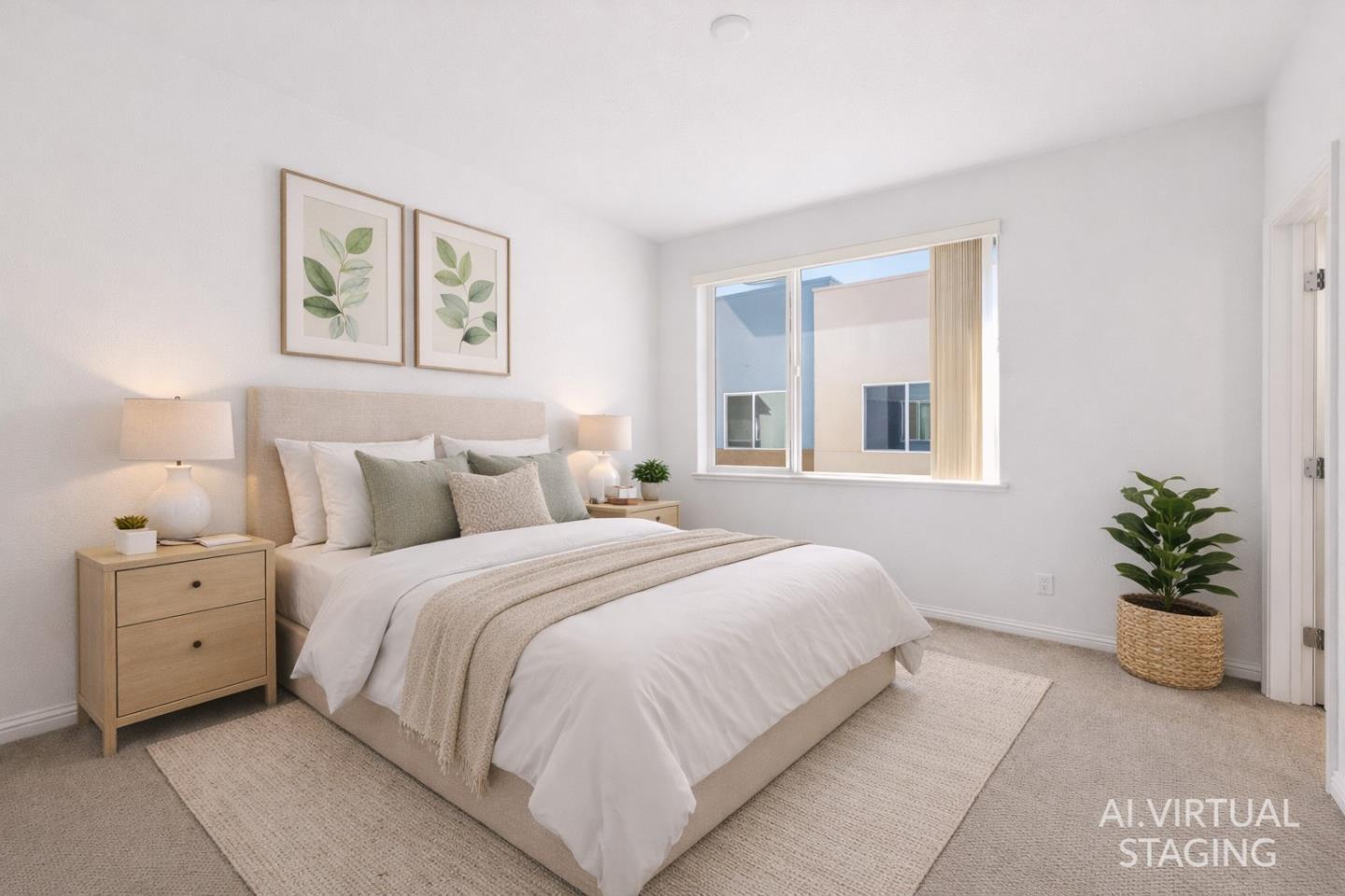 2580 Gimelli Way San Jose, CA 95133 - Photo 25 of 50 a bedroom with a large bed and a potted plant