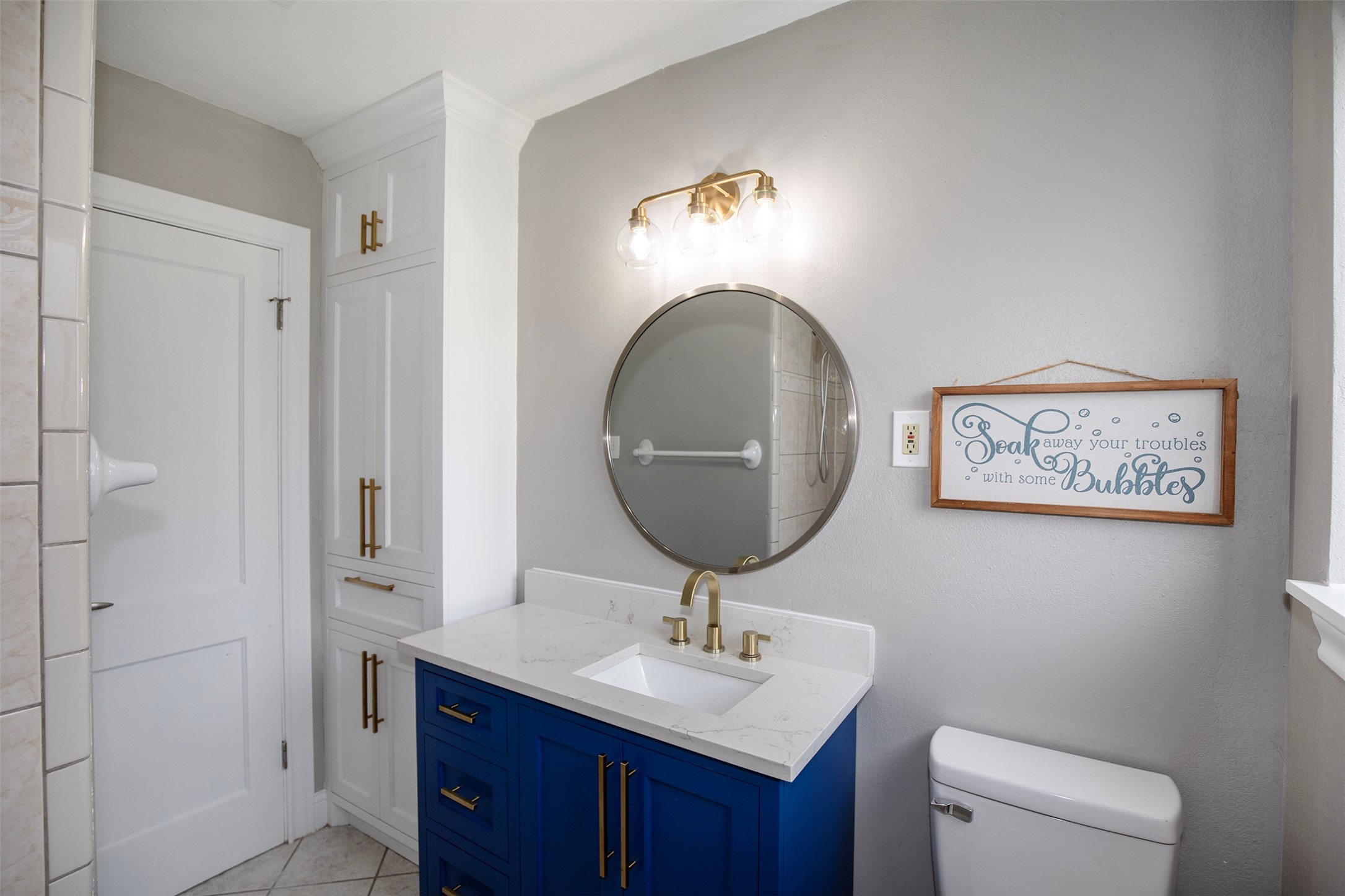 5535 Allendale Road Houston, TX 77017 - Photo 18 of 29 Another view of the bathroom shows the marvelous linen closet.