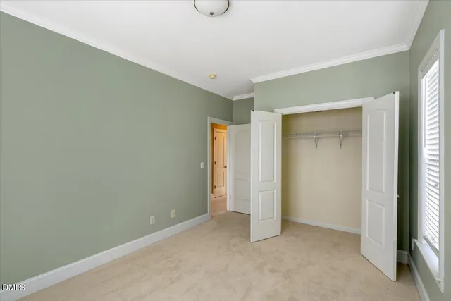 an empty room with closet