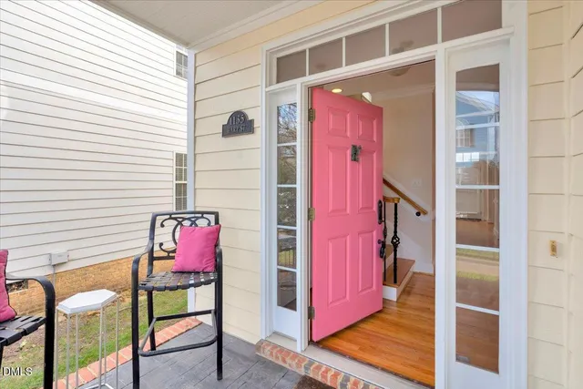 a front view of a house with entryway