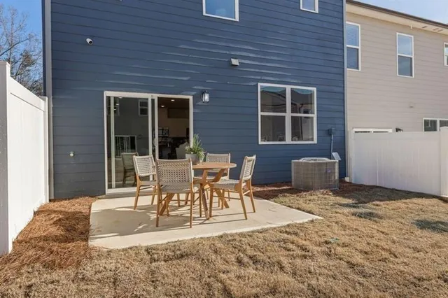 a outdoor space with a large window