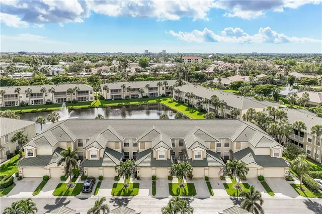 an aerial view of residential building with outdoor space