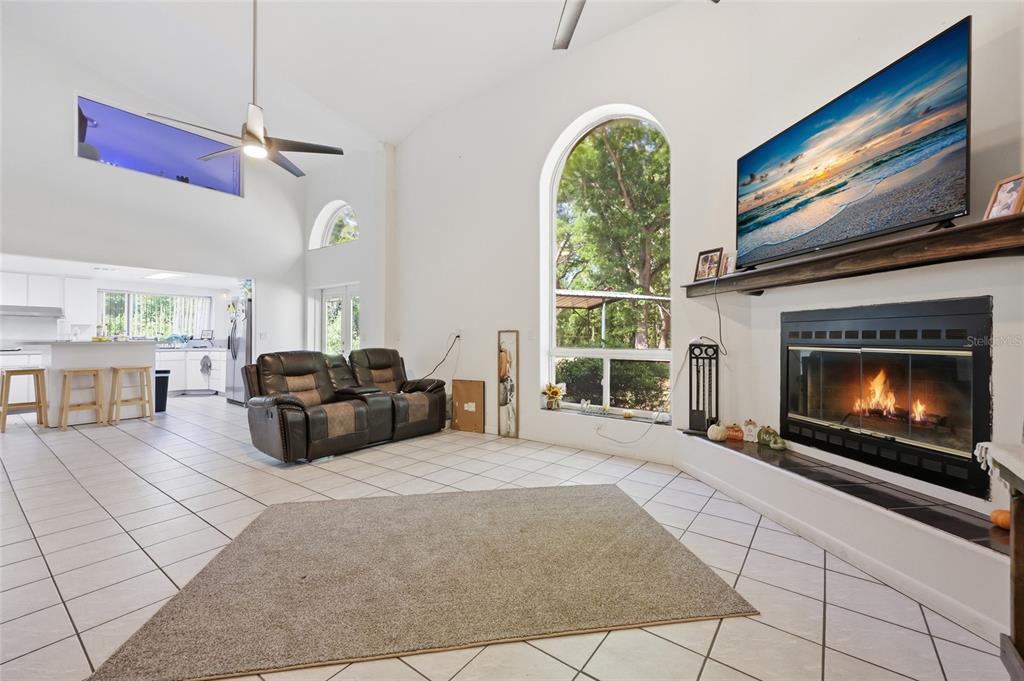 401 Southeast Falcon Road Branford, FL 32008 - Photo 24 of 76 a living room with furniture a fireplace and a flat screen tv