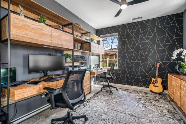 a room with musical instruments