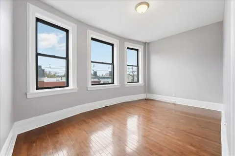 an empty room with windows