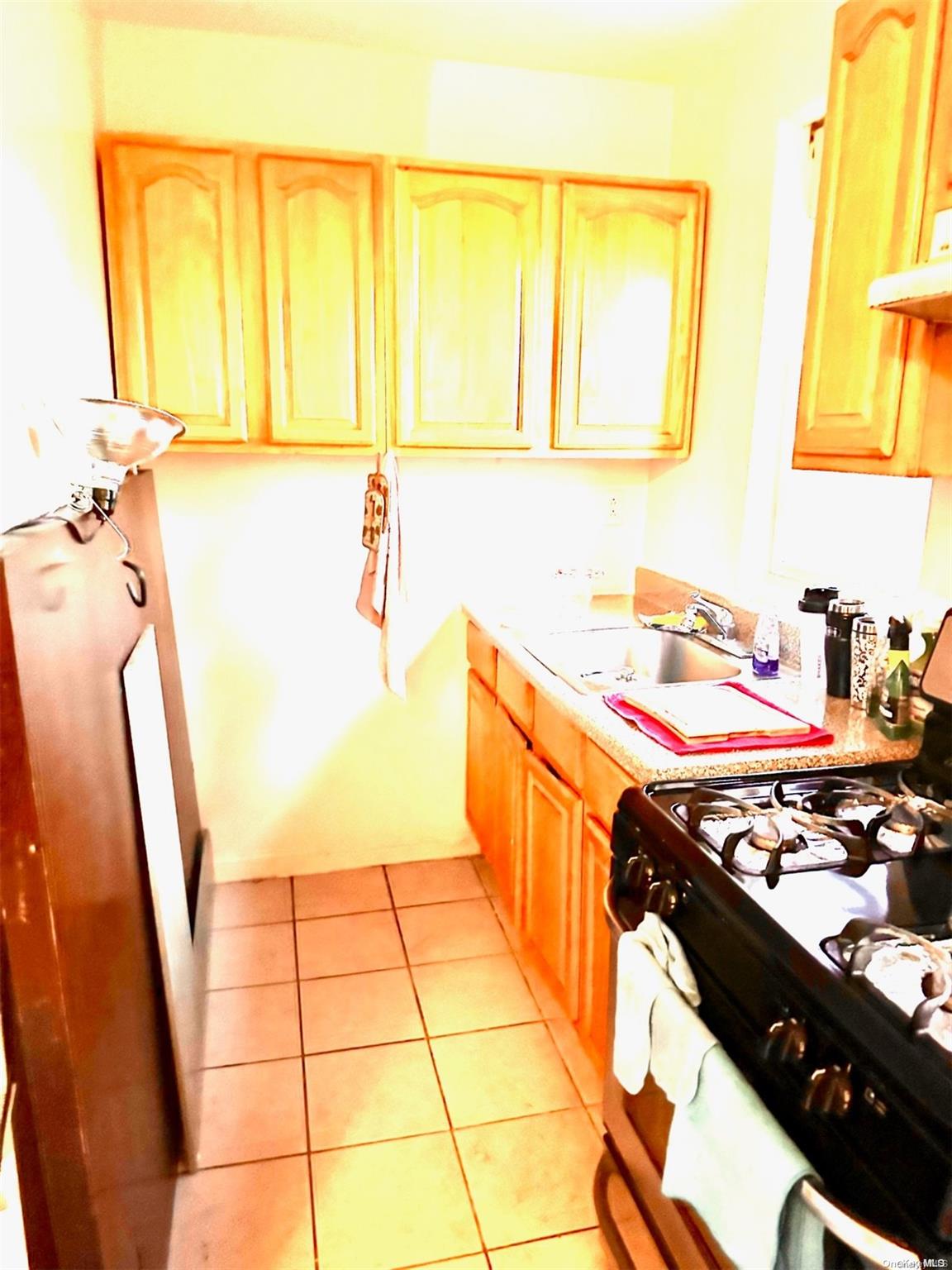 67-36 Austin Street Queens, NY 11375 - Photo 2 of 6 a bathroom with a granite countertop sink and a washing machine