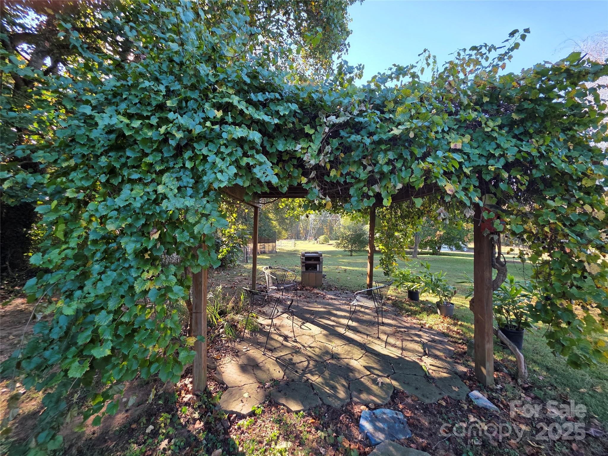 320 Huffstetler Lake Road Dallas, NC 28034 - Photo 43 of 47 a view of a yard with plants and large trees