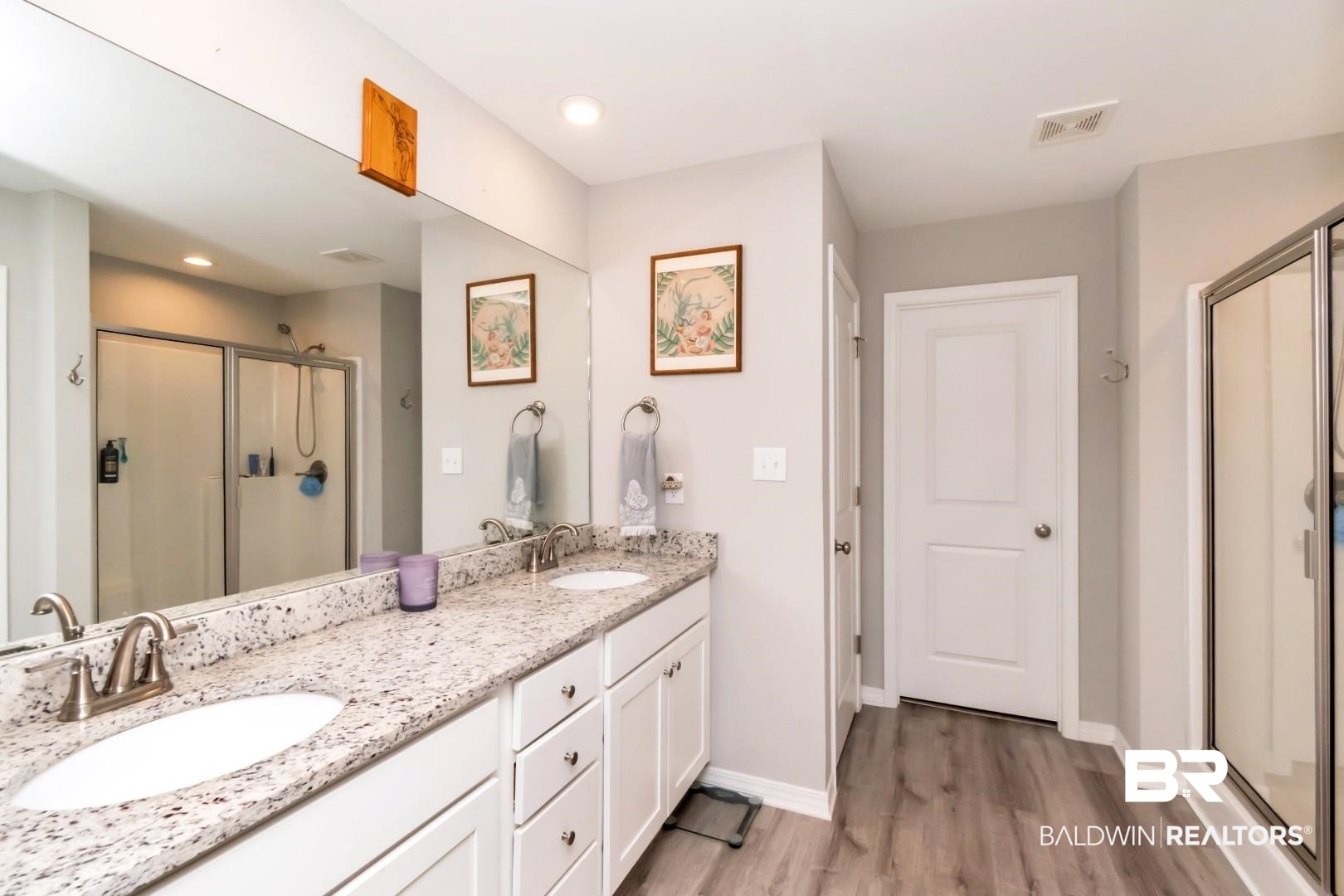 1295 Hayward Loop Foley, AL 36535 - Photo 15 of 29 Double vanity with granite-style countertop, dual undermount sinks, and brushed nickel fixtures