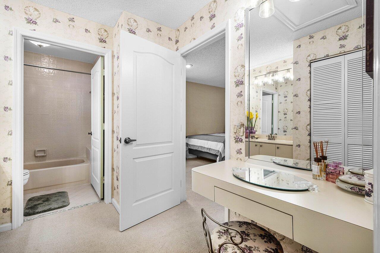 7155 Via Palomar Boca Raton, FL 33433 - Photo 28 of 45 a bathroom with a double vanity sink mirror and shower