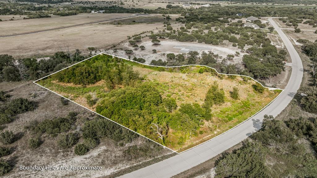 3111 Rio Grande Circle Cresson, TX 76035 - Photo 8 of 20 Aerial view of property's location with property boundaries highlighted and a tree filled landscape