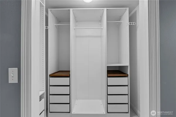 a bedroom with closet