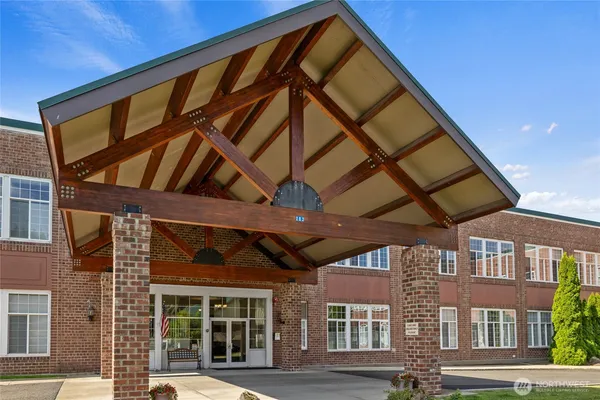 a front view of a building