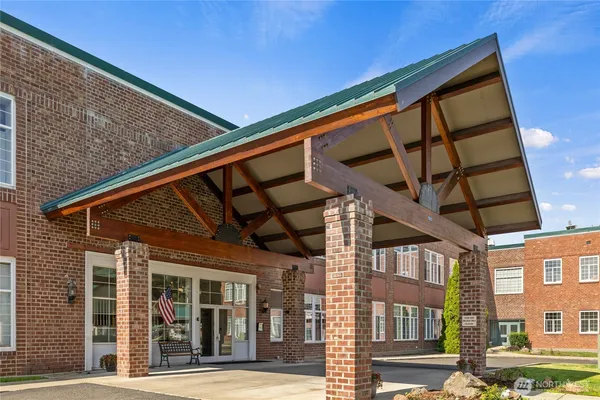 a front view of a building