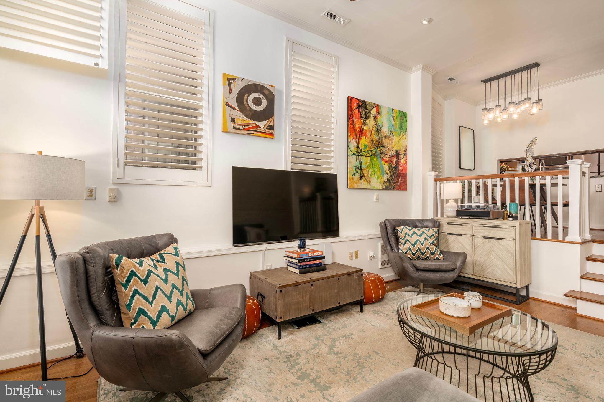 1433 S Street Northwest, Unit 2 Washington, DC 20009 - Photo 18 of 44 a living room with furniture and a flat screen tv