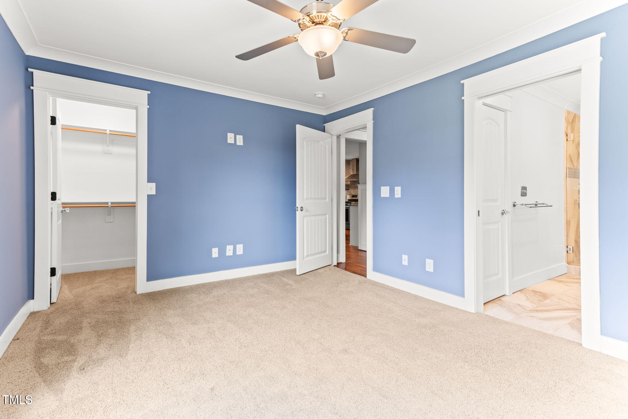 305 Georgetown Road Raleigh, NC 27608 - Photo 20 of 40 an empty room with closet and a chandelier fan