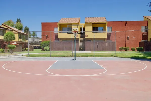 a view of a basketball court
