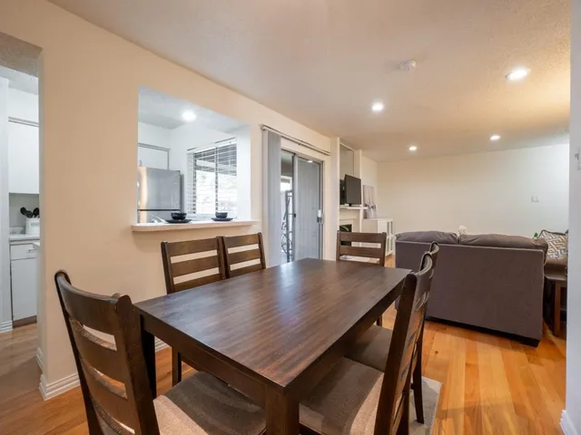 a kitchen with a stove and a microwave
