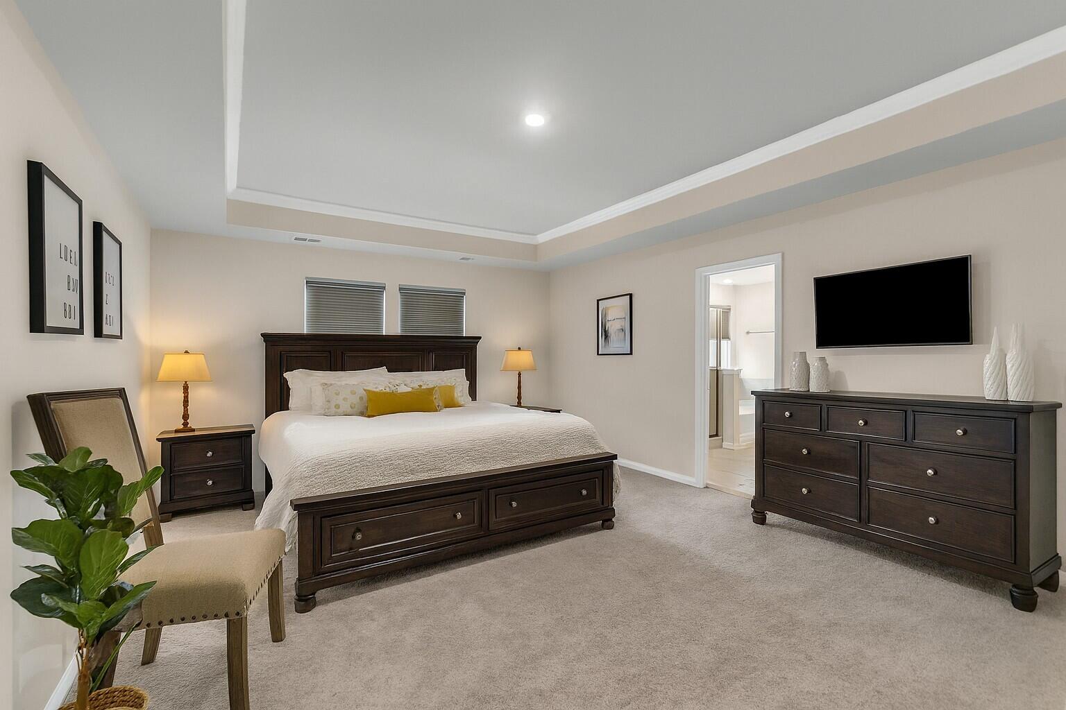 117 Petrell Road Summerville, SC 29483 - Photo 22 of 45 Primary bedroom with vaulted ceiling