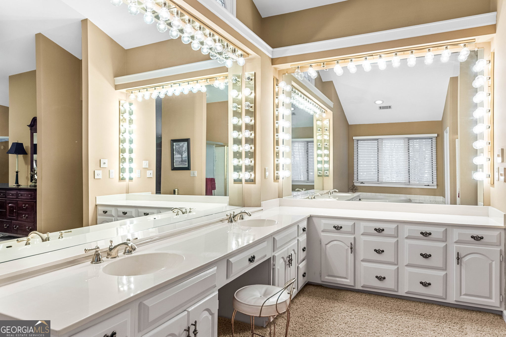 140 Thorne Ridge Trail Fayetteville, GA 30214 - Photo 27 of 44 a spacious bathroom with a granite countertop sink mirror and a
