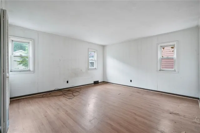 an empty room with closet