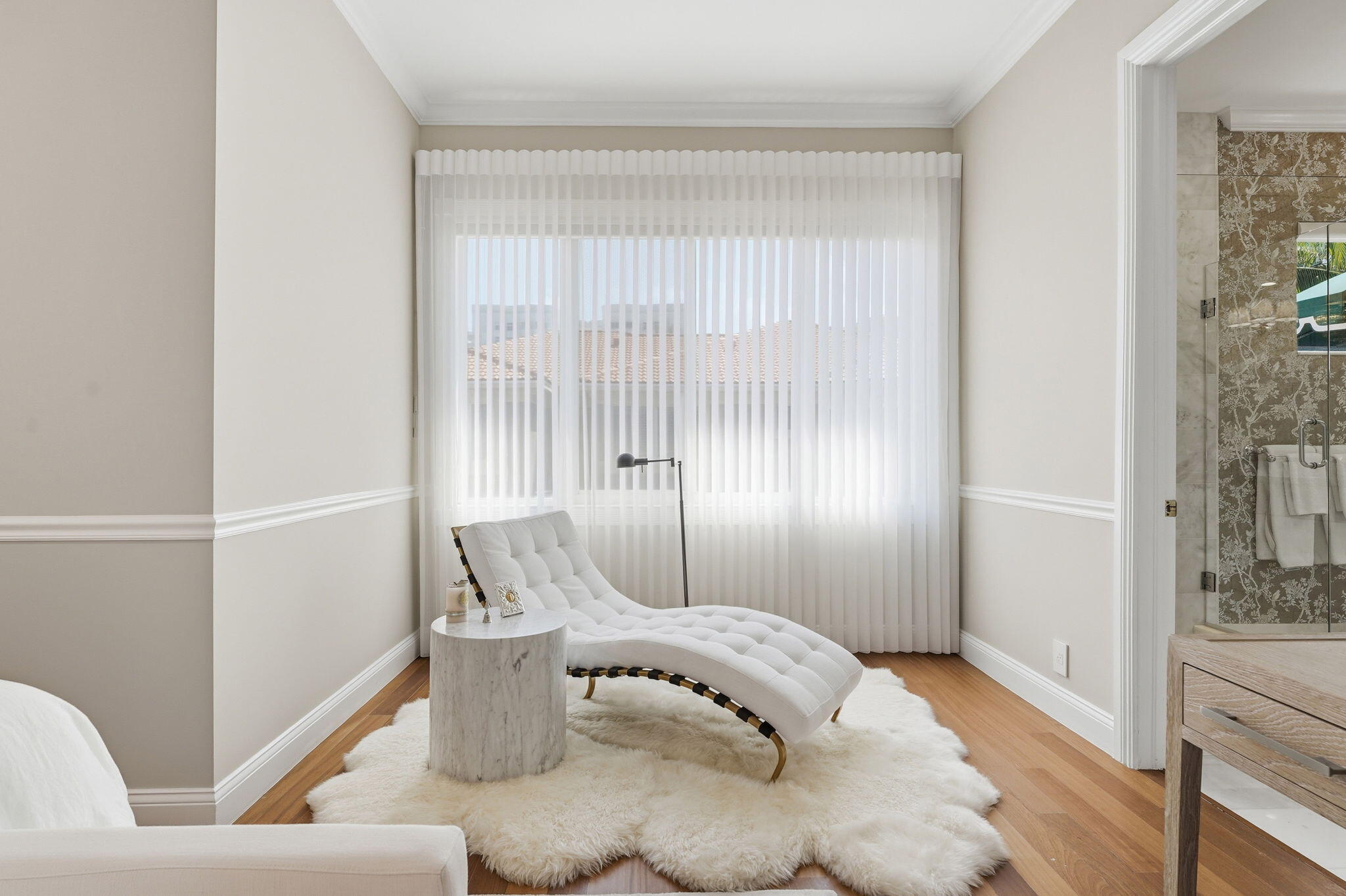 921 Osceola Drive, Unit 2 Boca Raton, FL 33432 - Photo 37 of 69 a bedroom with a bed and glass door