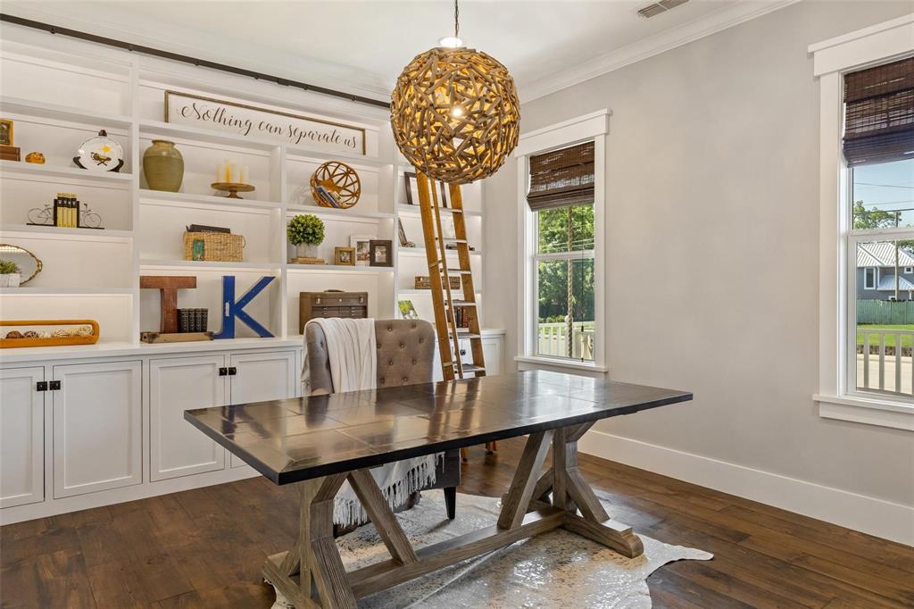 1109 East Oakdale Road Irving, TX 75060 - Photo 4 of 33 a view of a dining room with furniture and wooden floor