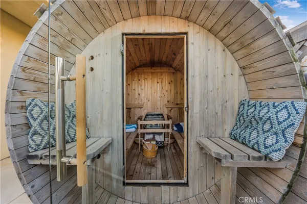 a view of a livingroom with furniture and front door