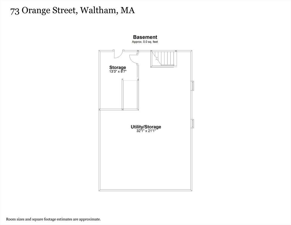 73 Orange Street, Unit 2 Waltham, MA 02453 - Photo 34 of 34 a picture of a floor plan