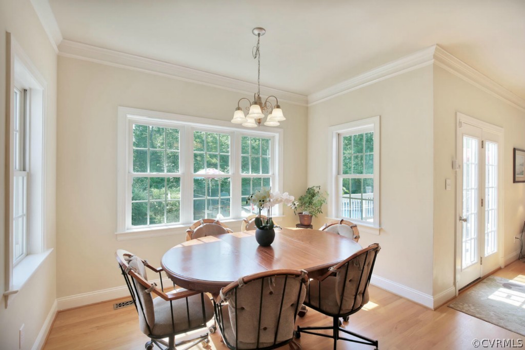 15311 River Road Chesterfield, VA 23838 - Photo 9 of 19 a dining room with furniture a chandelier and wooden floor