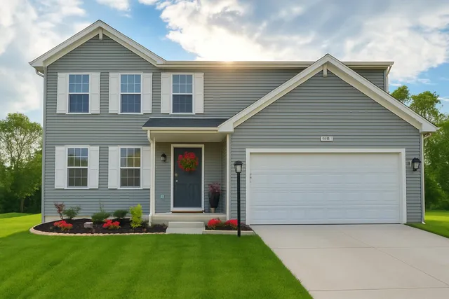 a front view of house with yard