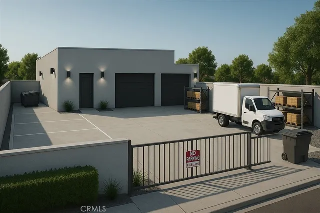 a view of a backyard with sitting area