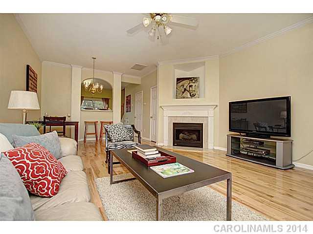 918 Azurine Circle, Unit 918 Fort Mill, SC 29708 - Photo 14 of 15 a living room with furniture a flat screen tv and a fireplace