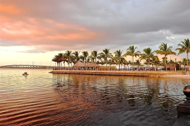 a view of a swimming pool with a patio