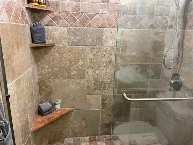 a bathroom with a shower