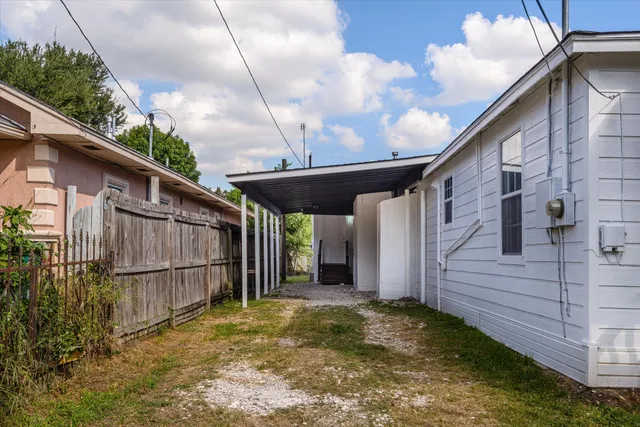a backyard of a house