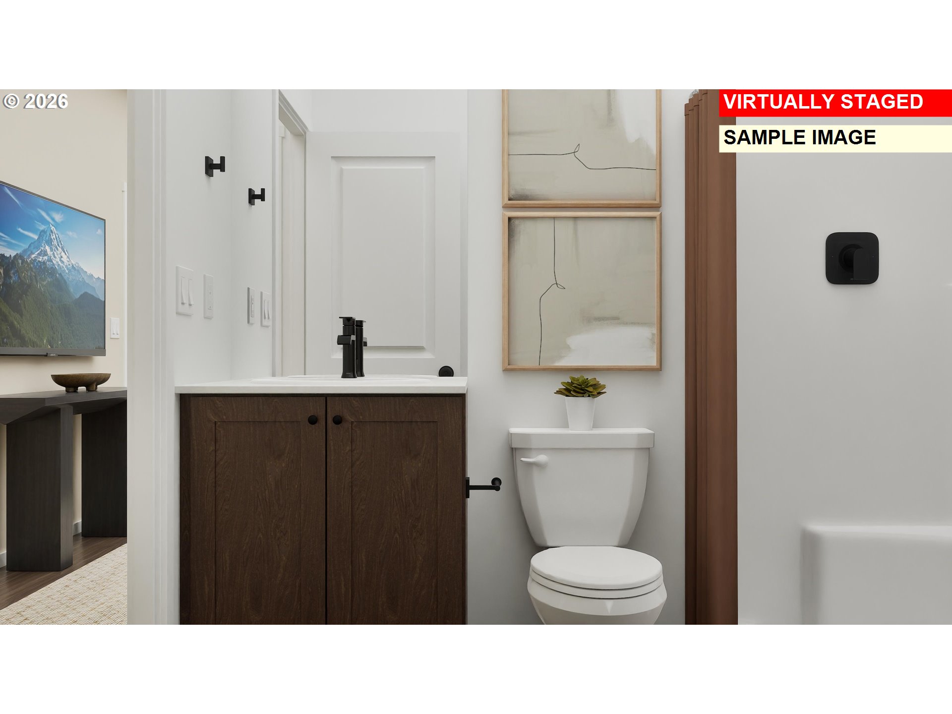 1083 Clemson Street Gervais, OR 97026 - Photo 17 of 25 a bathroom with a sink a toilet and a mirror