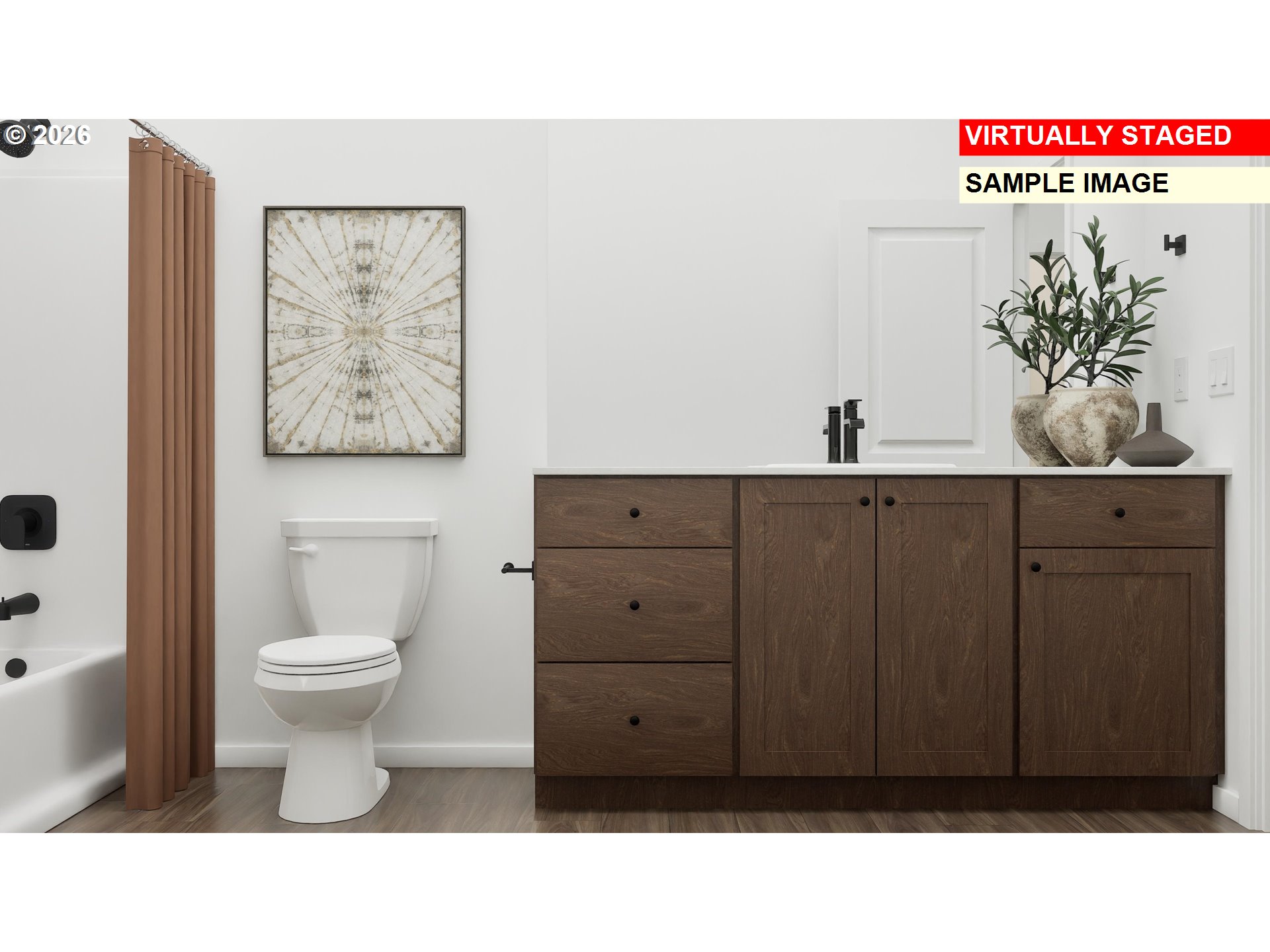 1083 Clemson Street Gervais, OR 97026 - Photo 3 of 25 a bathroom with a sink a toilet and a mirror