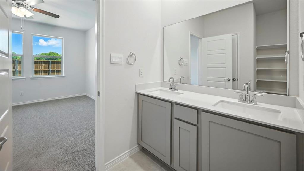 3516 Ample Vista Road Aubrey, TX 76227 - Photo 3 of 36 a bathroom with a double vanity sink and a mirror