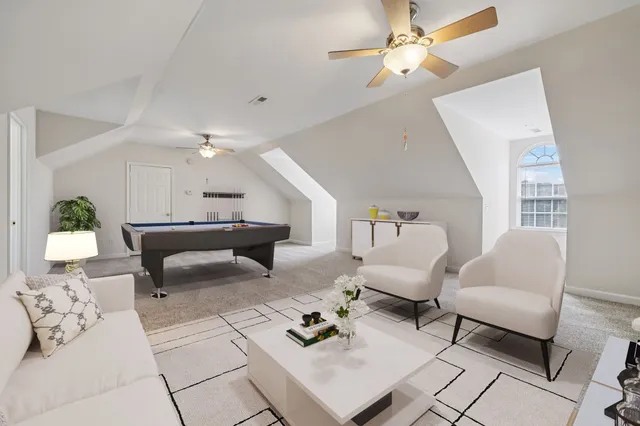 a view of a yard with a lake view