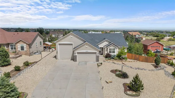 an aerial view of a house
