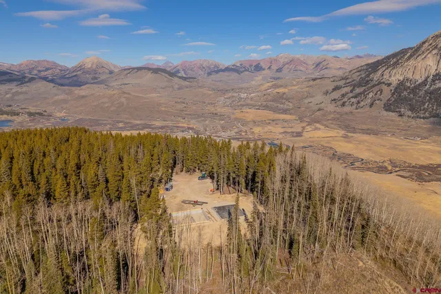 a view of a lake with mountains in the background