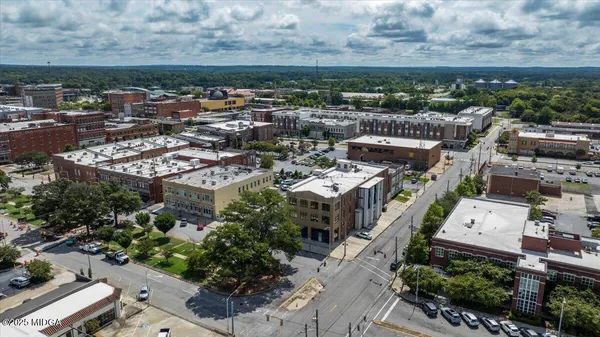 an aerial view of a city
