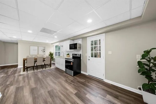 a view of a porch with a garden