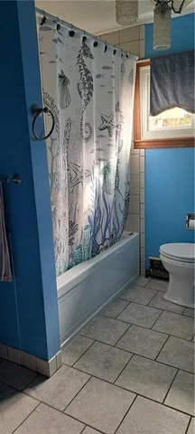 a view of a bathroom with a toilet and a shower