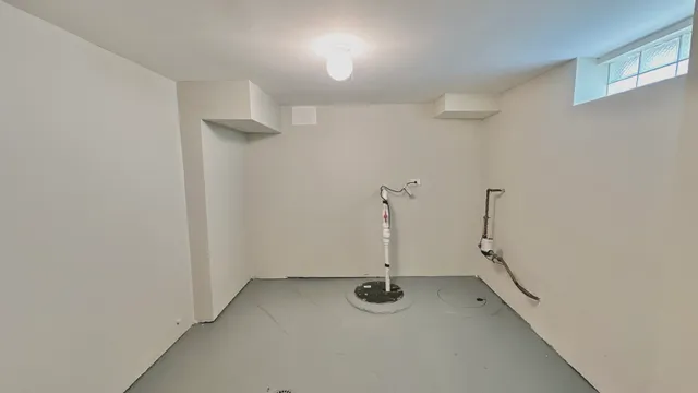 a view of a room with rack on the wall