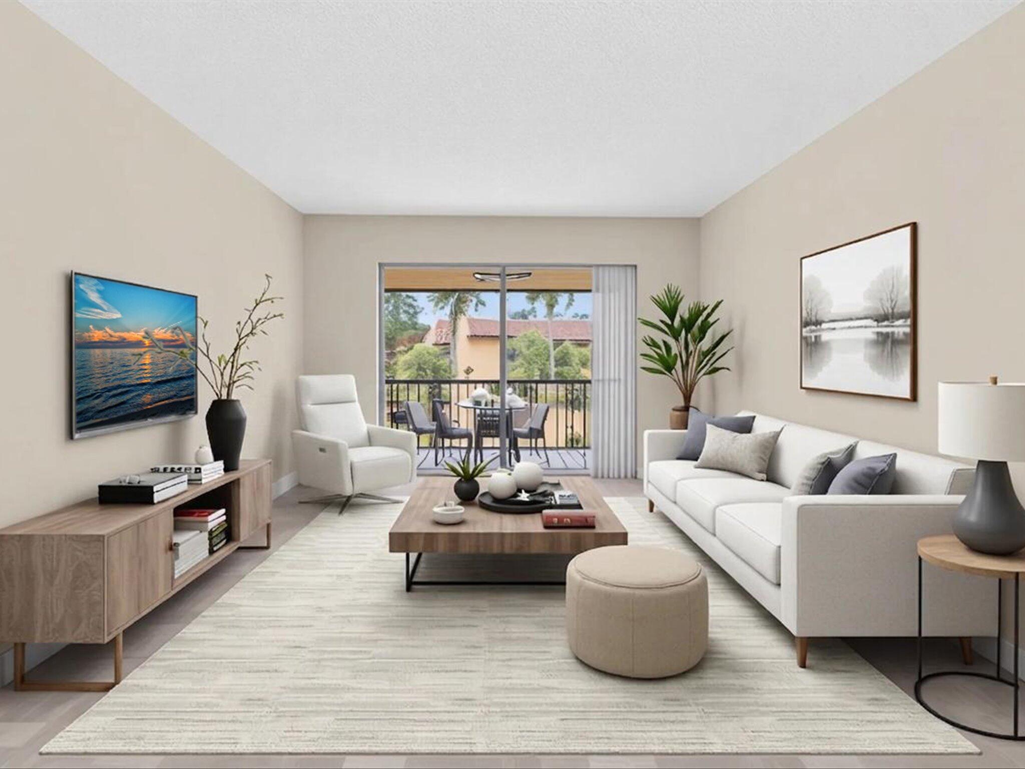 470 Northwest 20th Street, Unit 3020 Boca Raton, FL 33431 - Photo 11 of 43 Virtually Staged Living Room