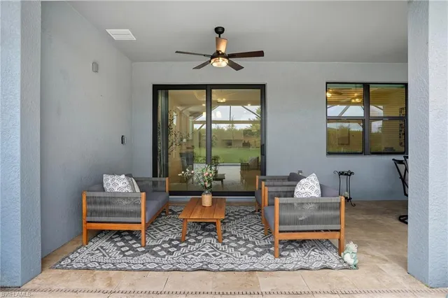 a outdoor space with furniture