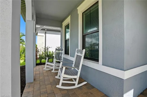 a view of an outdoor seating area
